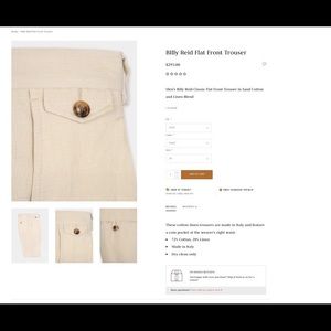 Billy Reid “Flat Front Trouser” in navy